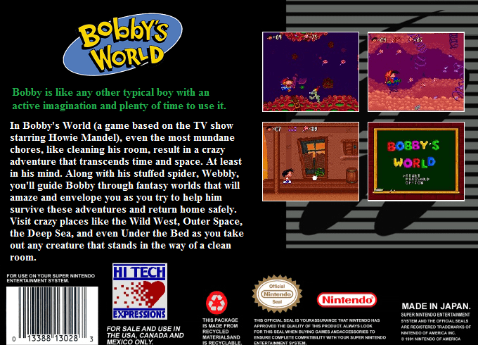Bobby's World (Homebrew) — Box back